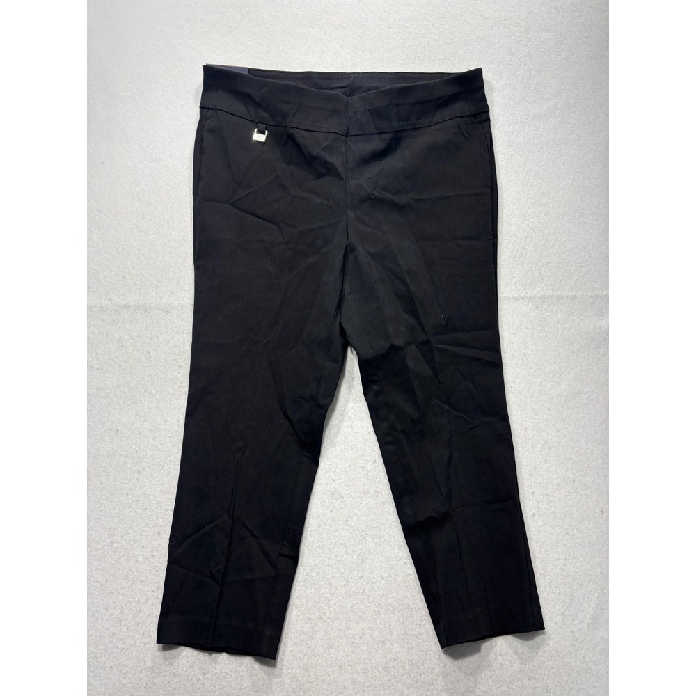 Rafaella Capri Pants Womens 14 Black Ponte Stretch Comfort Straight Leg RS885122